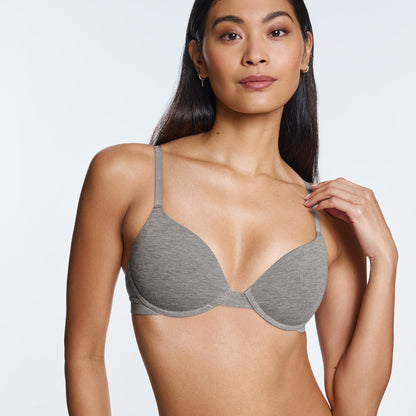 Supima® Cotton Lift Up Bra Duo White/Heather Grey