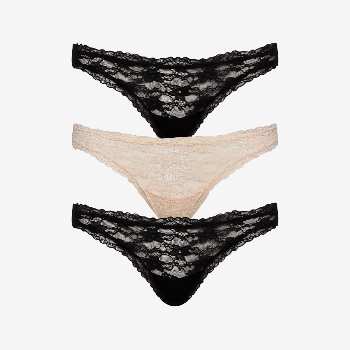 Effortless Lace Thong 3 Pack