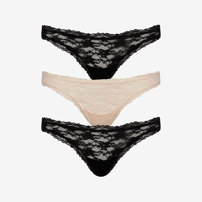 Effortless Lace Thong 3 Pack