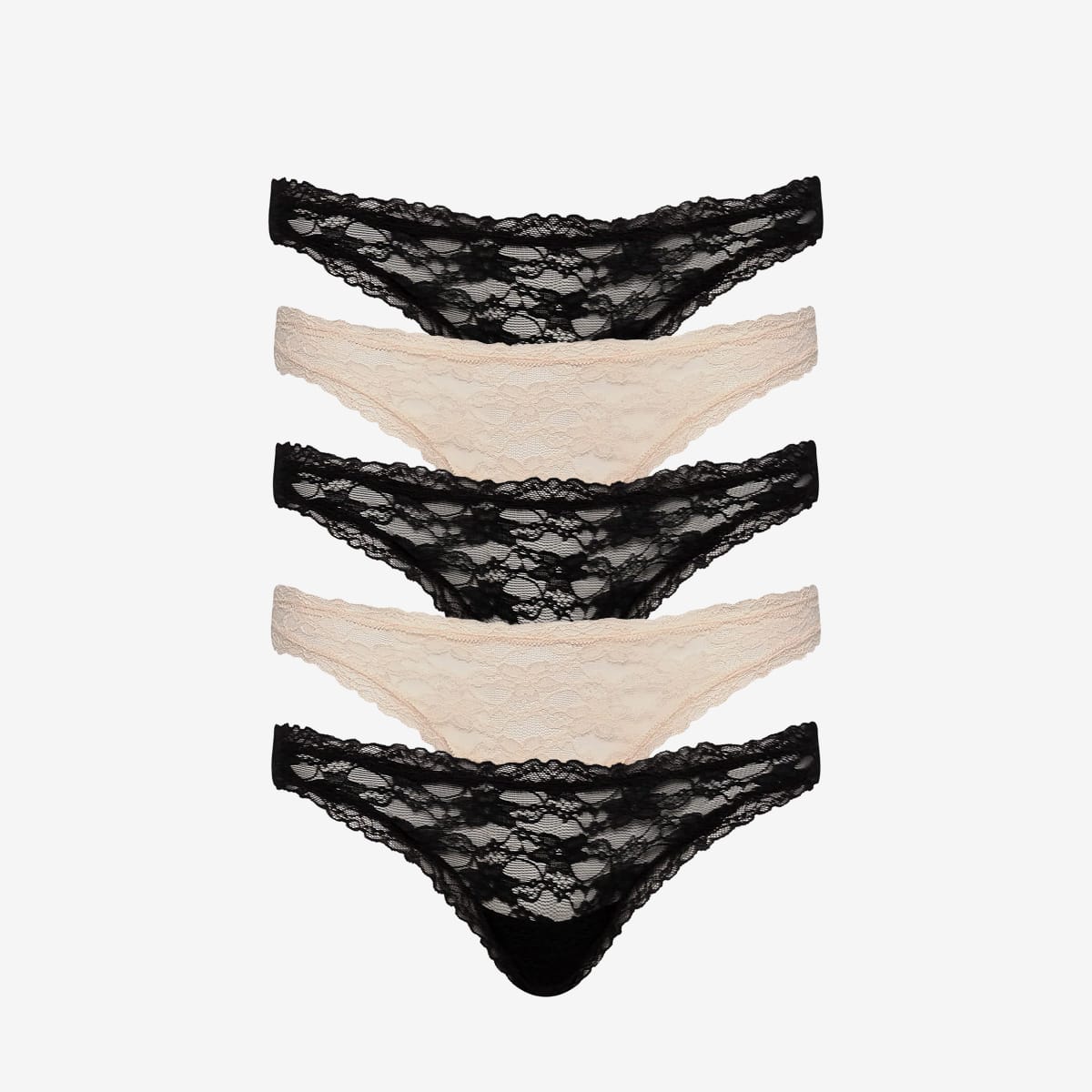 Effortless Lace Thong 5 Pack