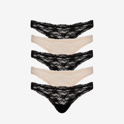 Effortless Lace Thong 5 Pack