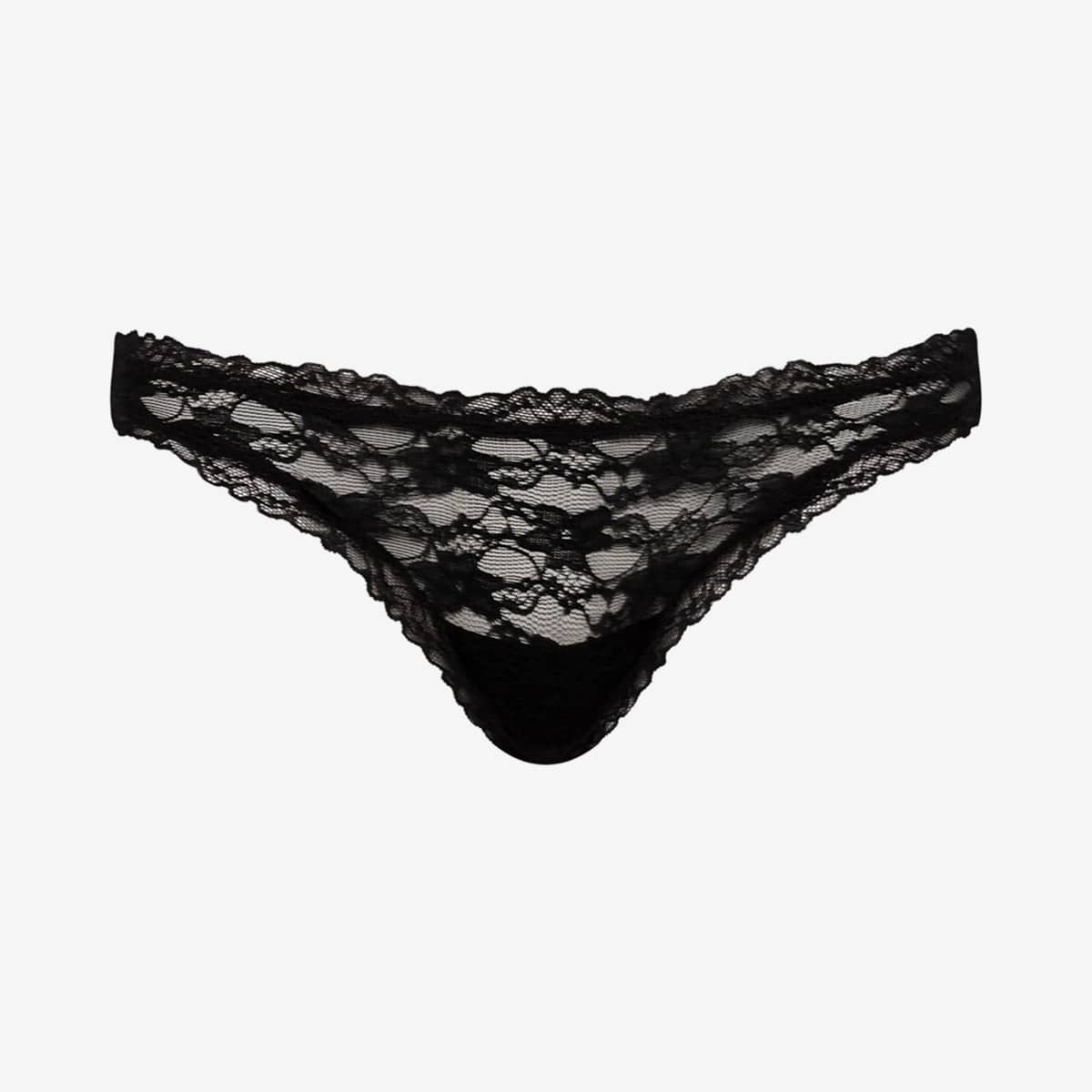 Effortless Lace Thong Black
