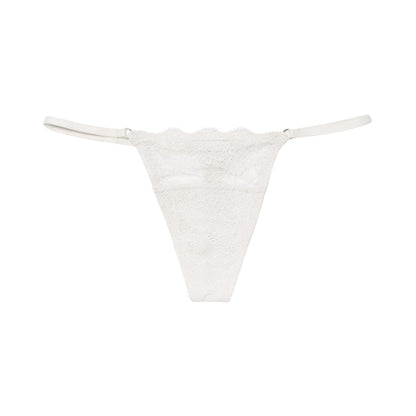 Lace String Thong Ecru
