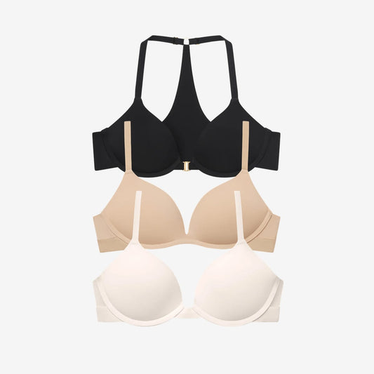 Lifted & Loved 3 Bra Bundle Black/Buff/Ecru