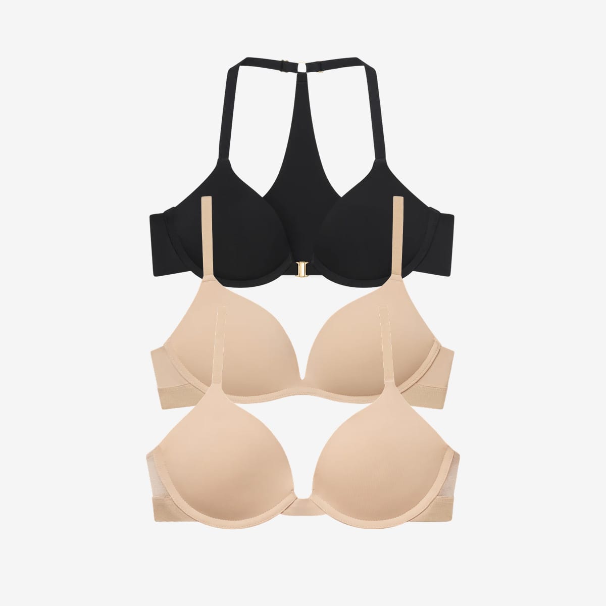 Lifted & Loved 3 Bra Bundle Black/Buff/Buff