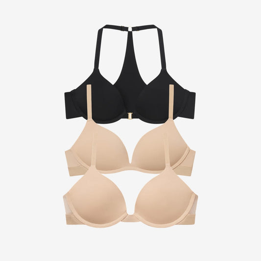 Lifted & Loved 3 Bra Bundle Black/Buff/Buff