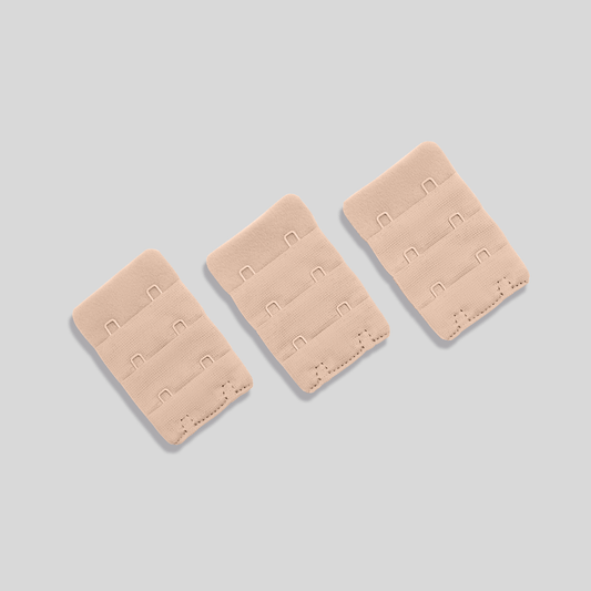Two-Hook Pepper Bra Extenders 3 Pack Buff