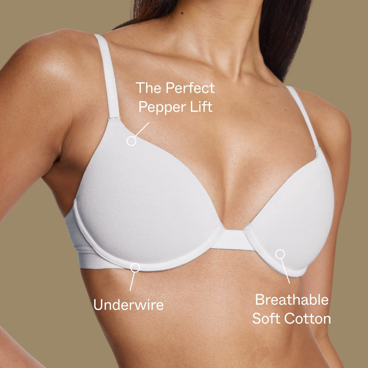 Supima® Cotton Lift Up Bra Heather Grey