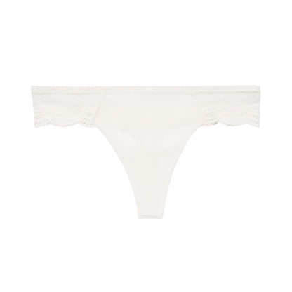 Signature Lace Thong Ecru