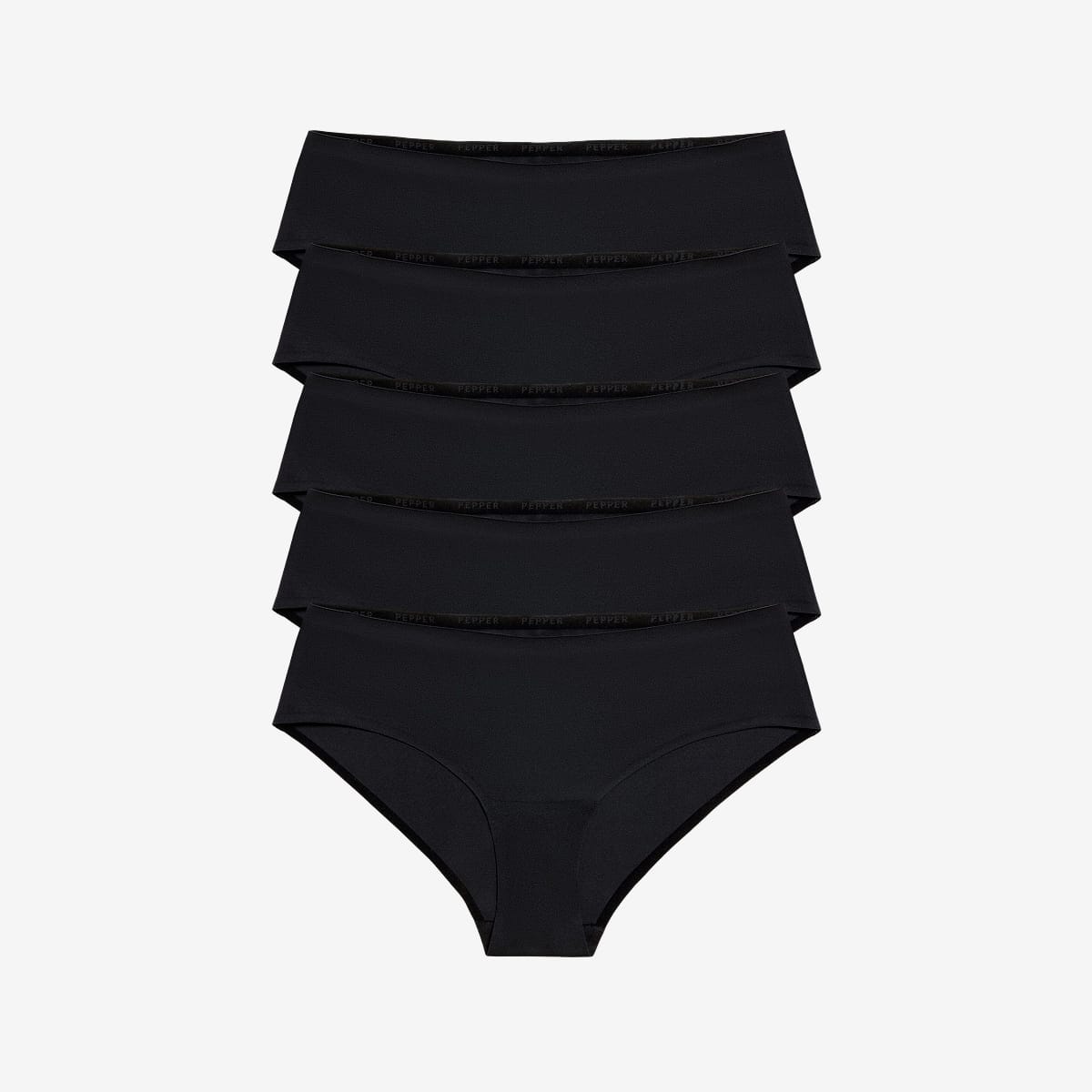 Simply Smooth No Show Hiphugger 5 Pack Black