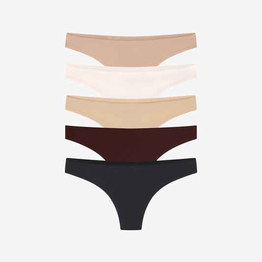 Simply Smooth No Show Thong 5 Pack