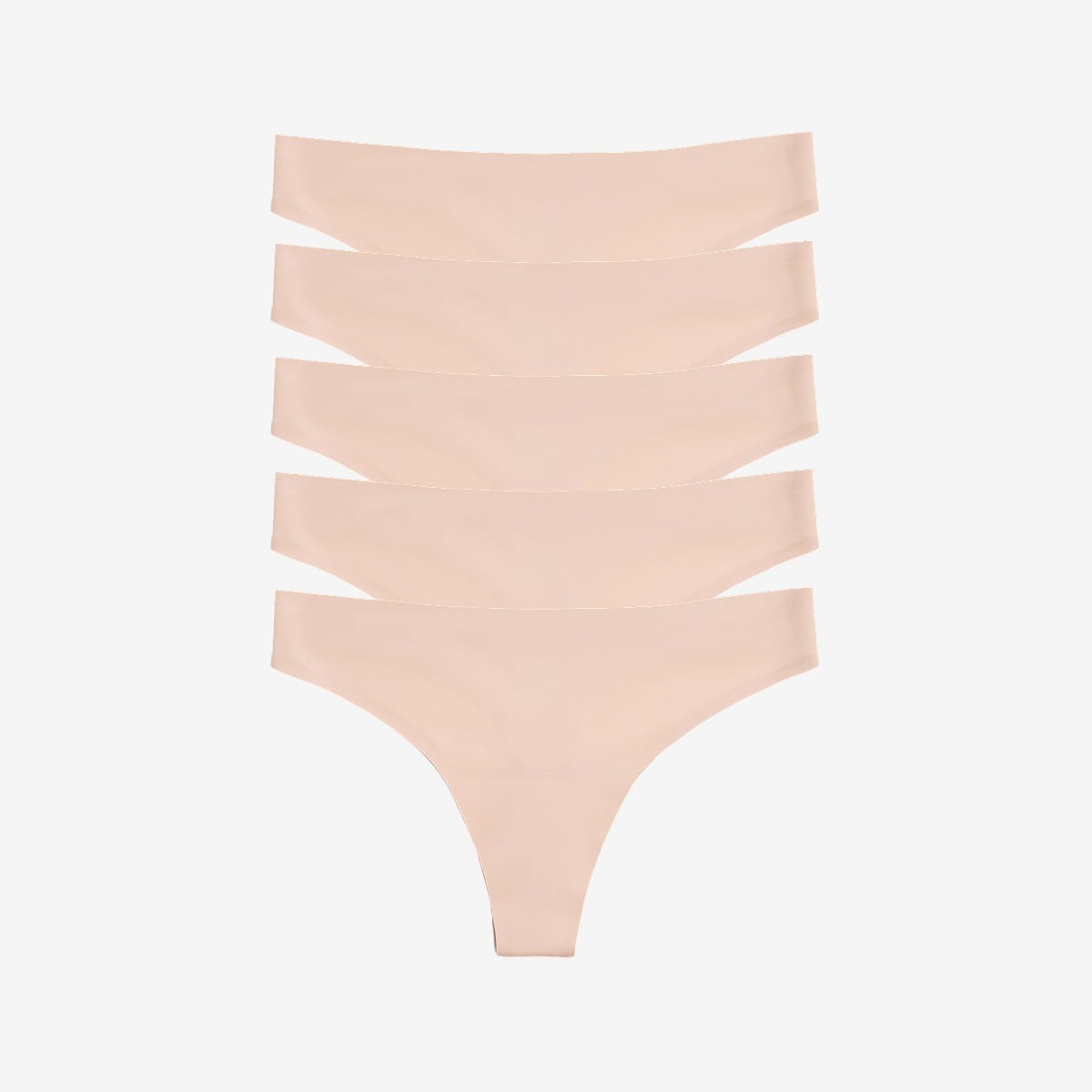 Simply Smooth No Show Thong 5 Pack Buff