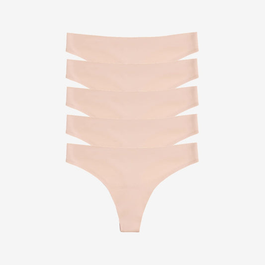 Simply Smooth No Show Thong 5 Pack Buff