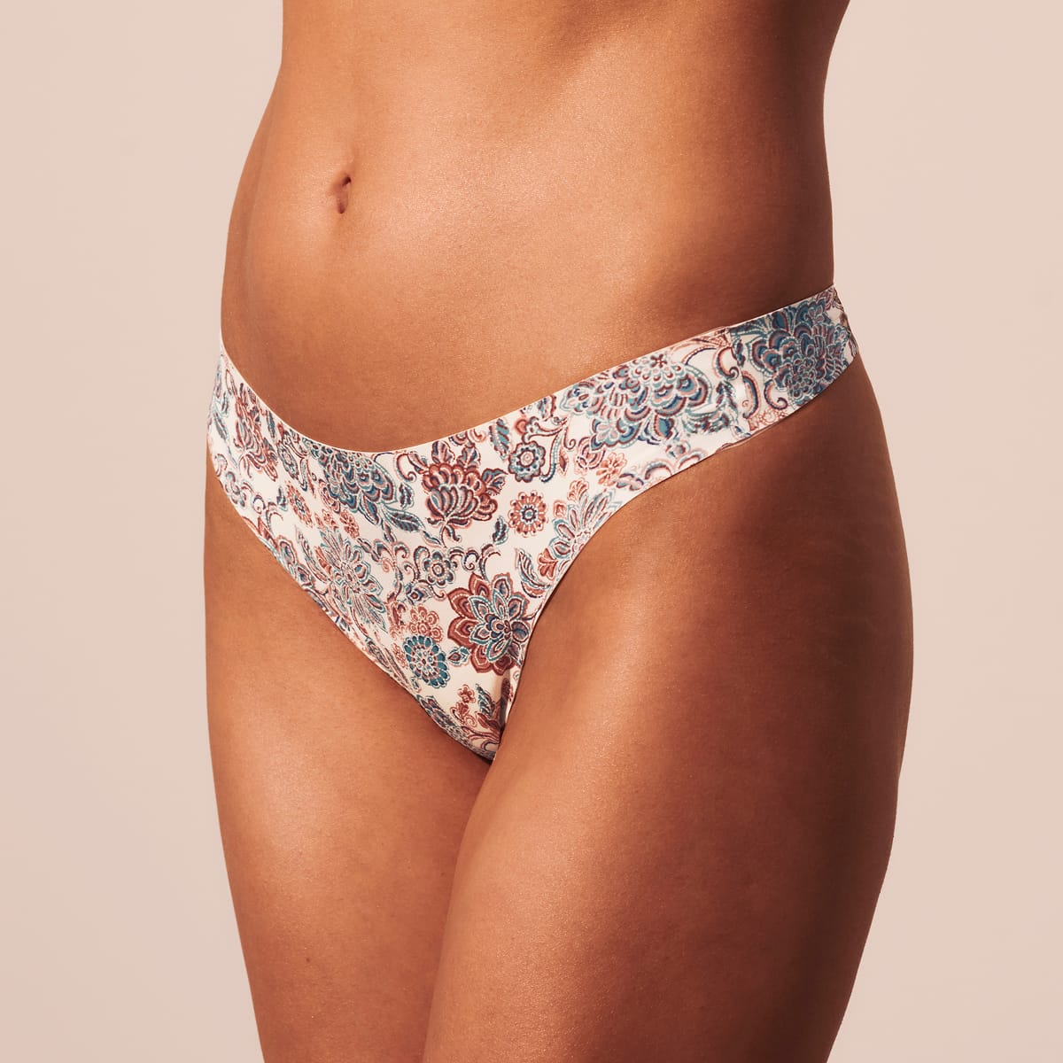 Simply Smooth No Show Thong 3 Pack Mesa/Terra/Black