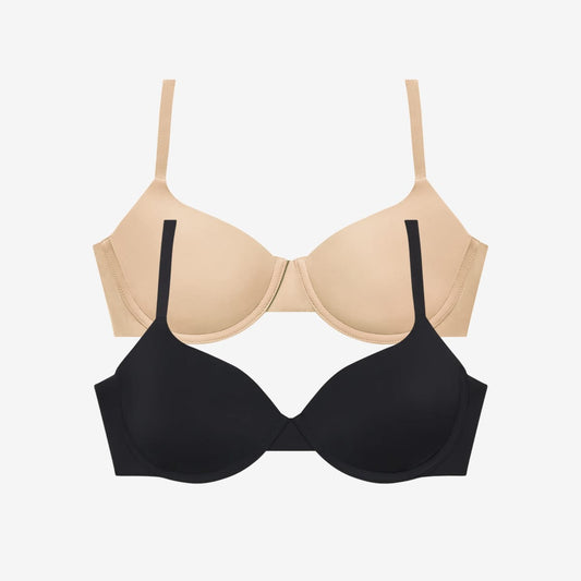 Simply Smooth T-Shirt Bra Duo Buff/Black