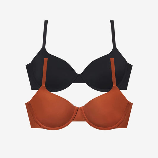Simply Smooth T-Shirt Bra Duo Terra/Black