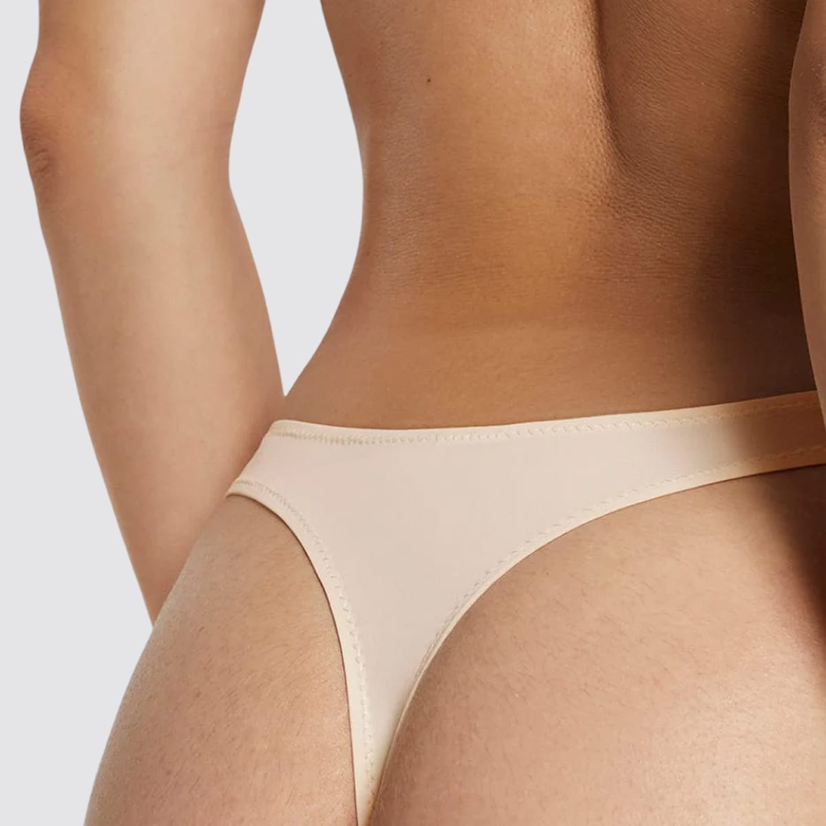 Smooth Mosaic Lace Thong Sand