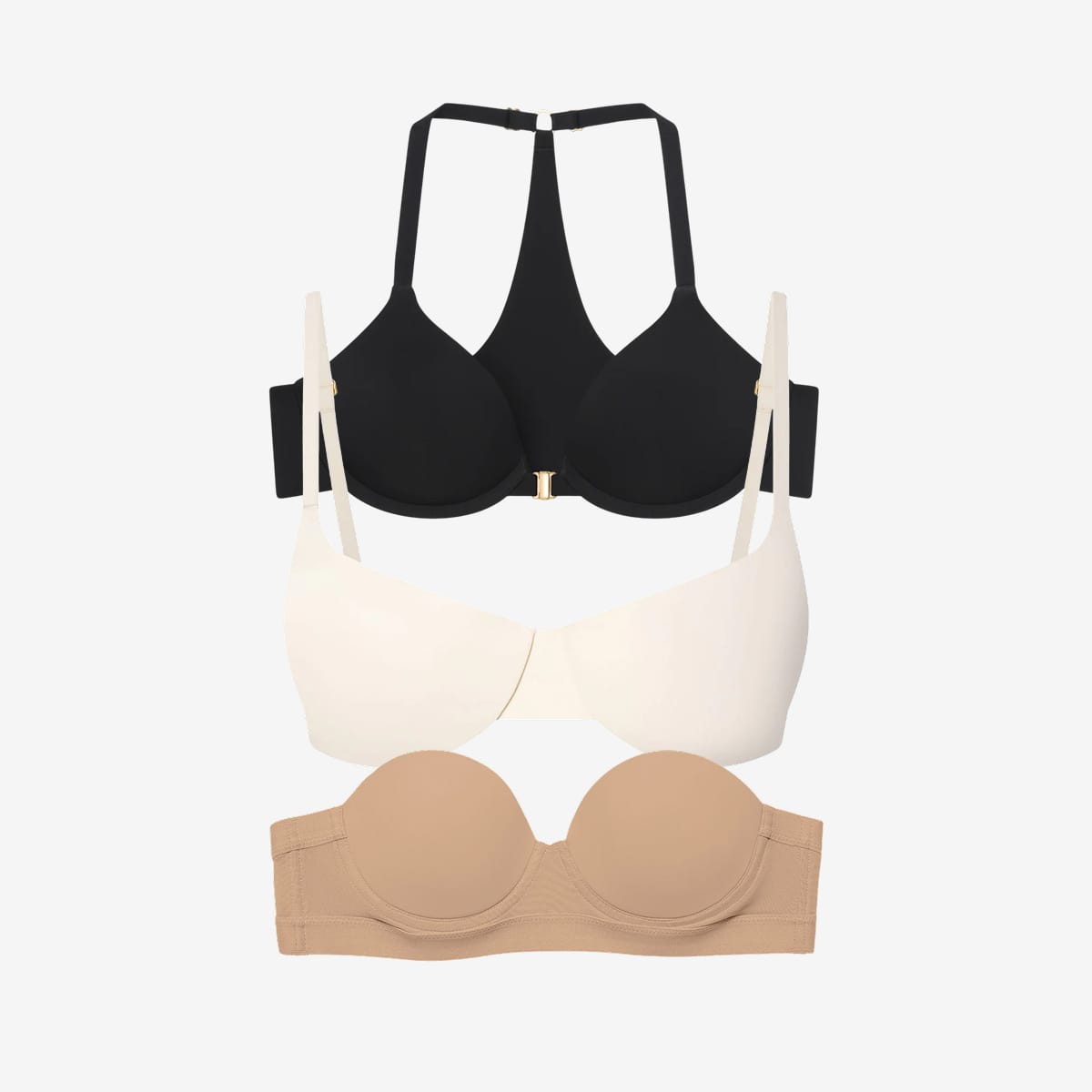 Summer Bra Solution 3 Bra Bundle Black/Ecru/Fawn