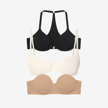 Summer Bra Solution 3 Bra Bundle Black/Ecru/Fawn