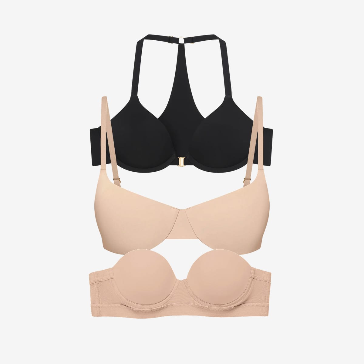Summer Bra Solution 3 Bra Bundle Black/Buff/Buff