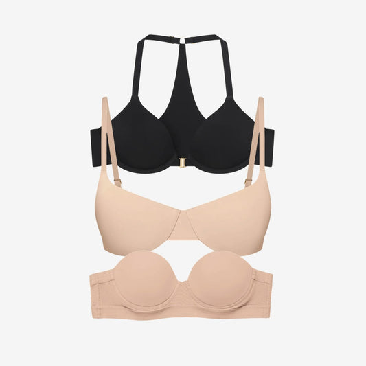 Summer Bra Solution 3 Bra Bundle Black/Buff/Buff