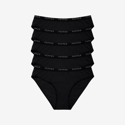 Supima® Cotton Bikini 5 Pack Black