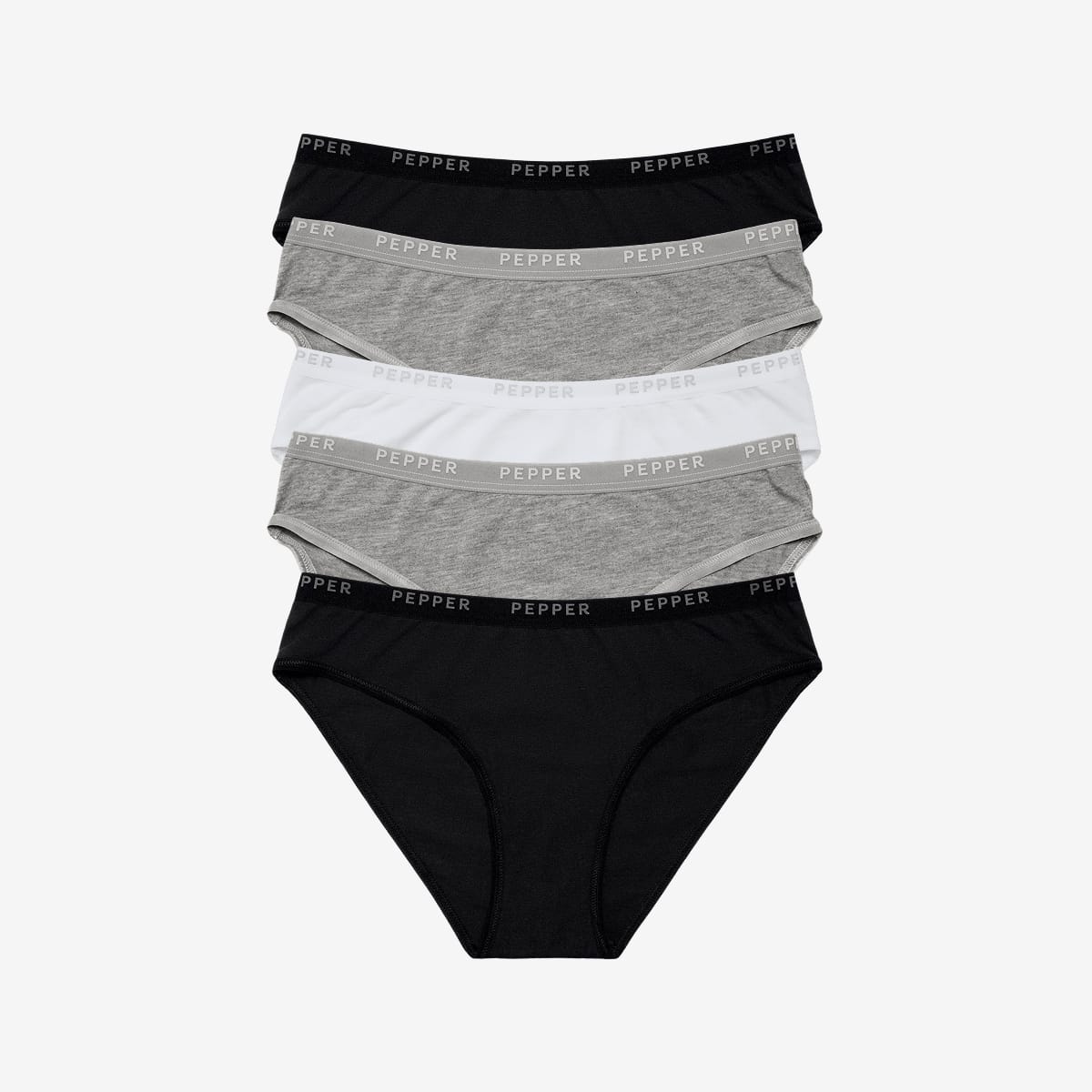 Supima® Cotton Bikini 5 Pack Black/Heather Grey/White