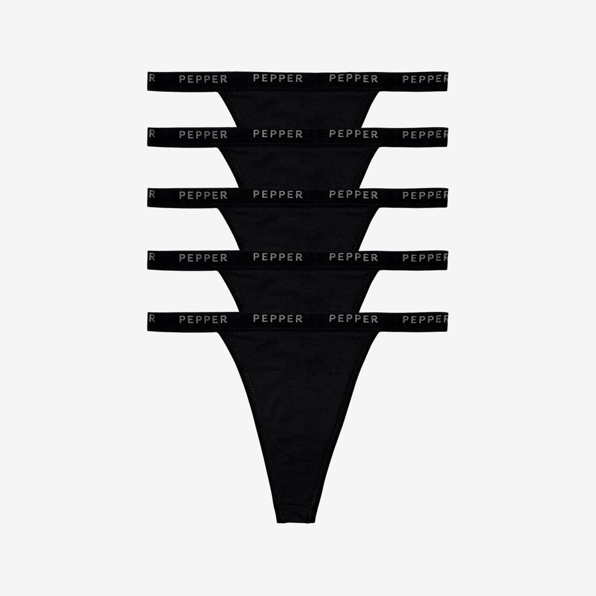 Supima® Cotton String Thong 5 Pack Black