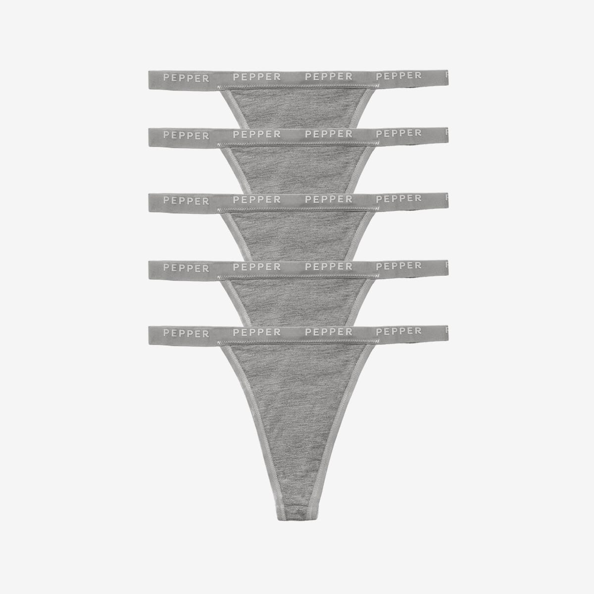 Supima® Cotton String Thong 5 Pack Heather Grey