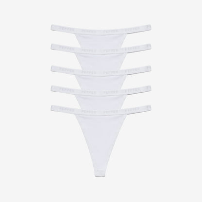 Supima® Cotton String Thong 5 Pack White