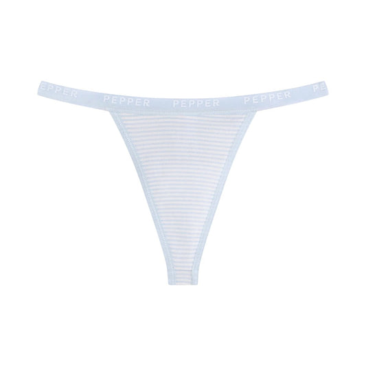 Supima® Cotton String Thong Powder Blue Stripe