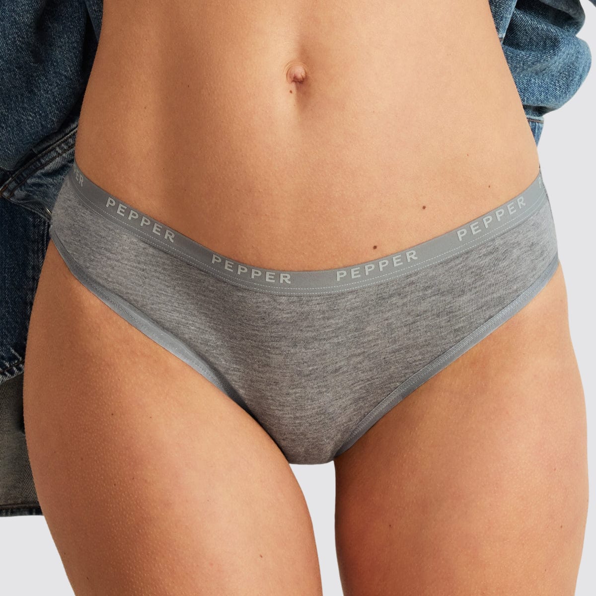 Supima® Cotton Bikini 5 Pack Heather Grey