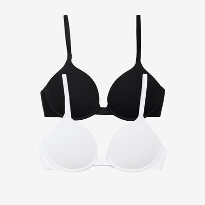 Supima® Cotton Lift Up Bra Duo Black/White