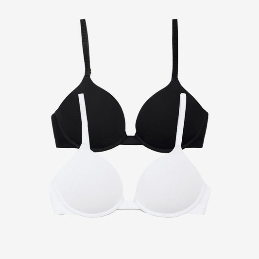 Supima® Cotton Lift Up Bra Duo Black/White