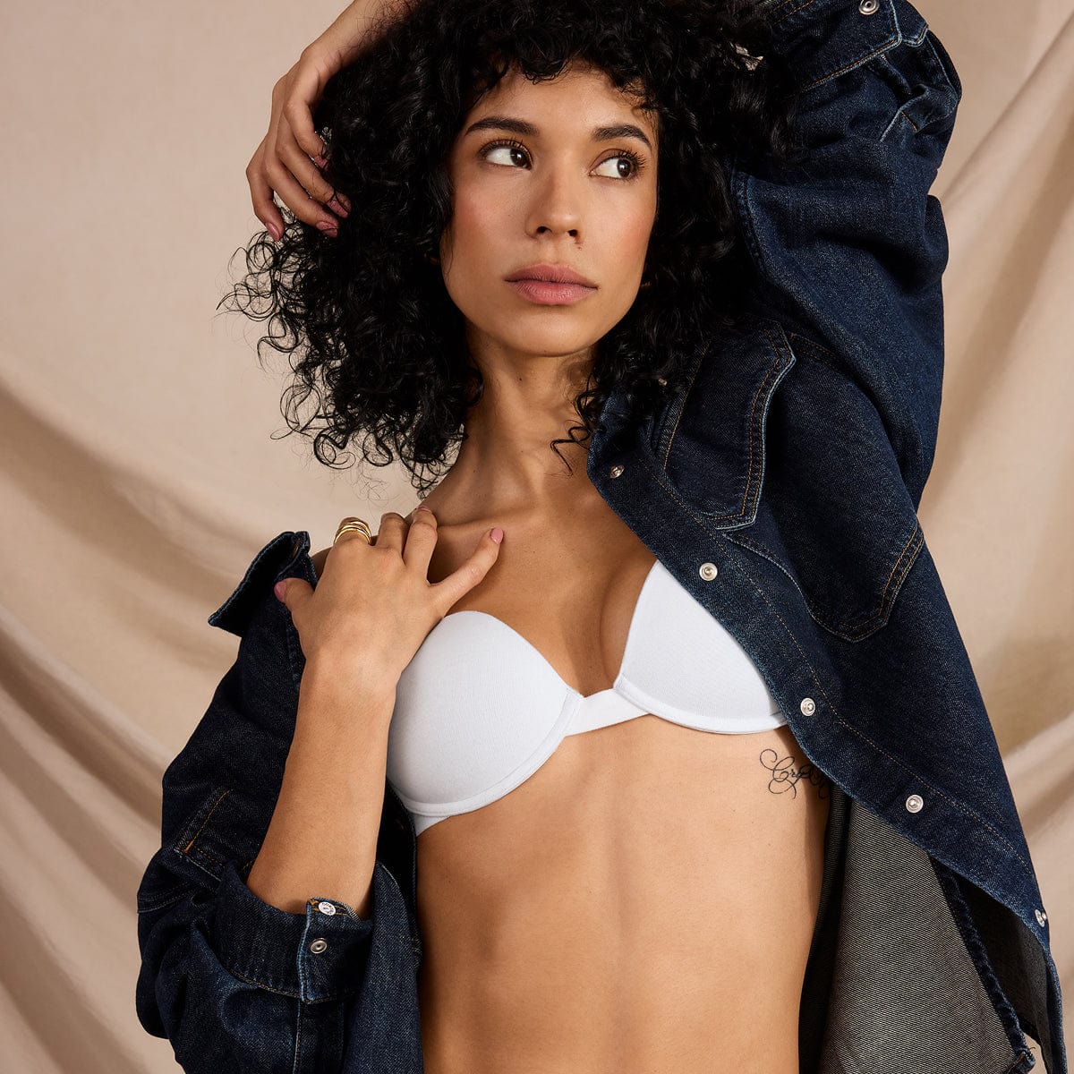 Supima® Cotton Lift Up Bra White