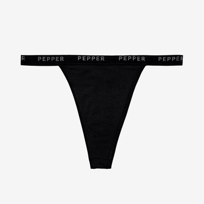 Supima® Cotton String Thong Black