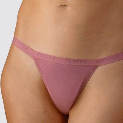 Supima® Cotton String Thong 5 Pack Black/Heather Grey/White/Lilas/La Vie