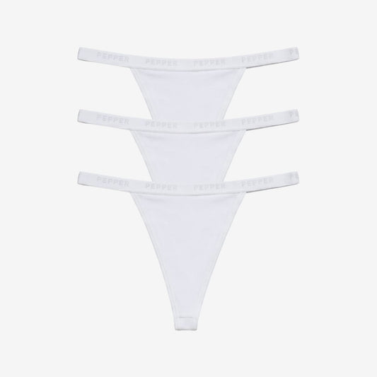 Supima® Cotton String Thong 3 Pack White