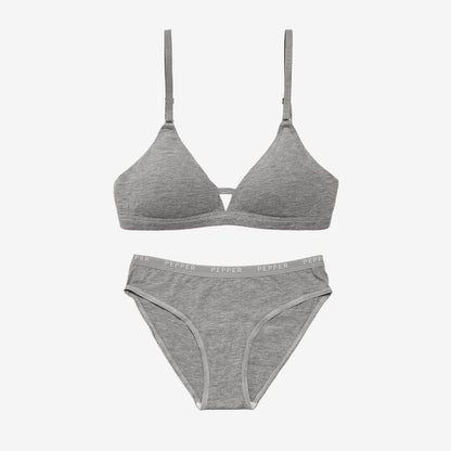 Supima® Cotton Wirefree Bra & Cotton Bikini Set