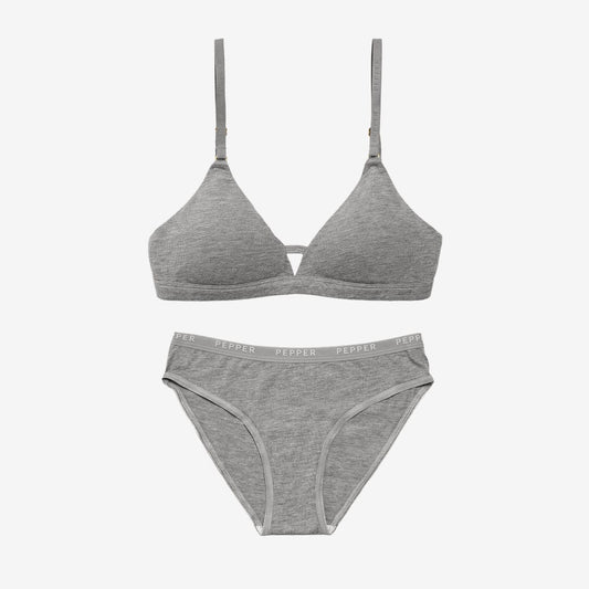 Supima® Cotton Wirefree Bra & Cotton Bikini Set