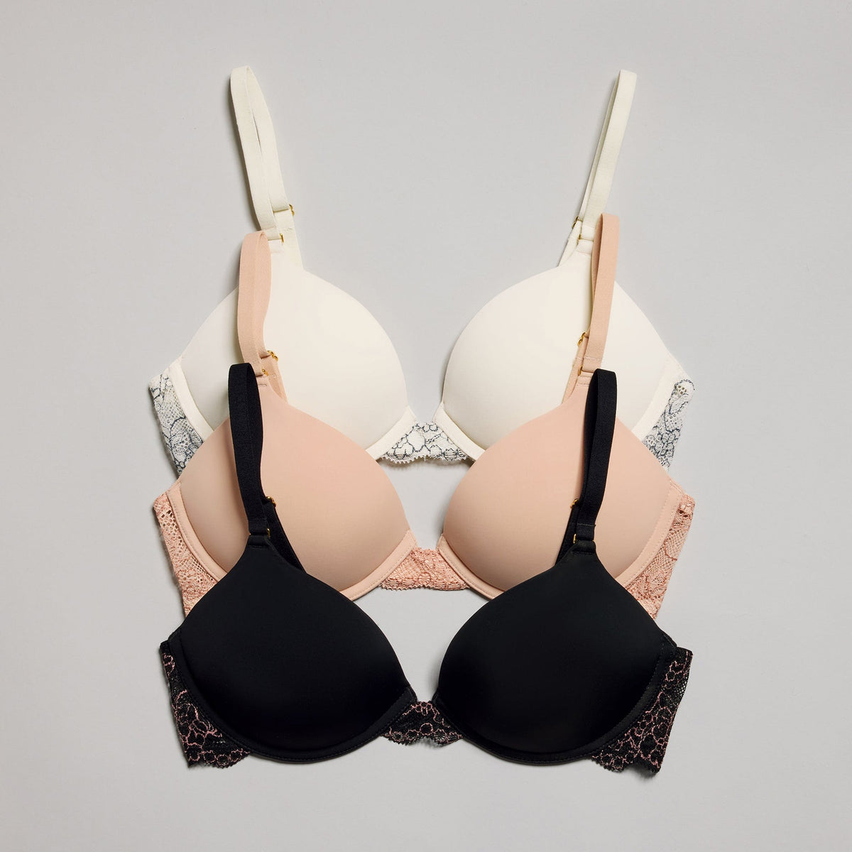 Smooth Lace Lift Up Bra Black Two-Tone