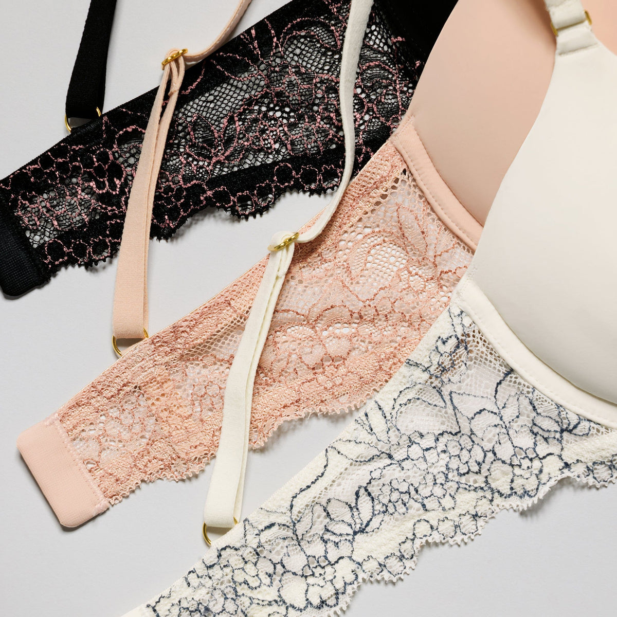 Smooth Lace Lift Up Bra Buff Two-Tone