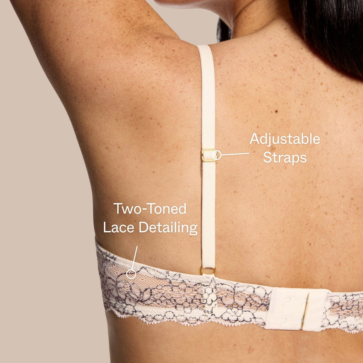 Smooth Lace Lift Up Bra Ecru Two-Tone